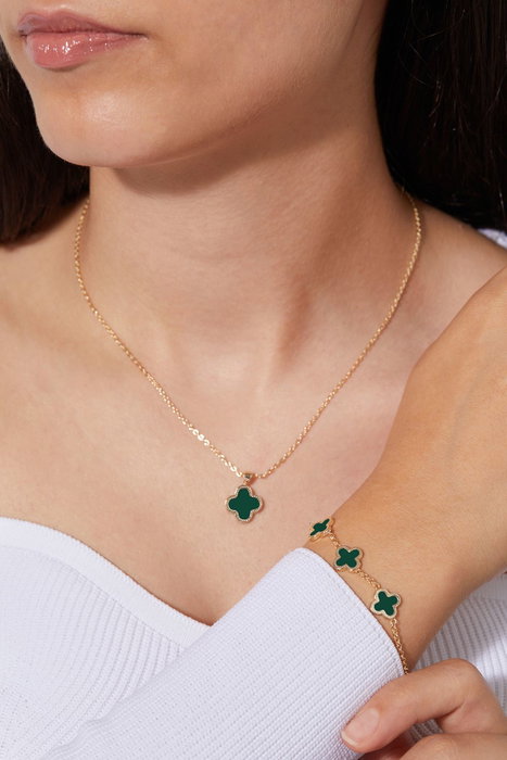 Heliophilia Silver Conjunto de Collar y Pulsera Dorado